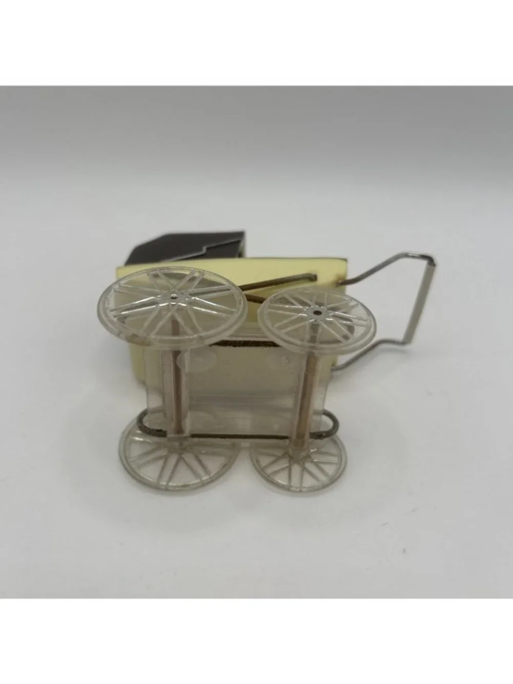 Vintage 1970s Lundby Barton Dollhouse Baby Pram Carriage 1:16 Miniature Brown - Picture 10 of 16